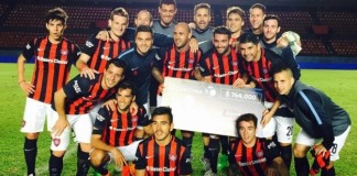 Caute marcó el 1-0 en la victoria ante Rafaela - Foto: San Lorenzo