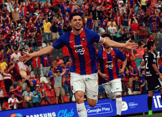 Rodrigo Rojas festeja el 2-0 sobre Olimpia en el Superclásico de Paraguay | Foto: @CCP1912oficial.